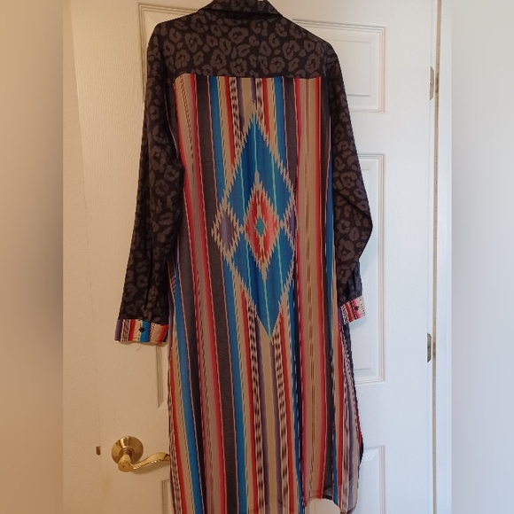 Crazy Train NWT Havasu Falls Button-Up Long Duster - Picture 3 of 11